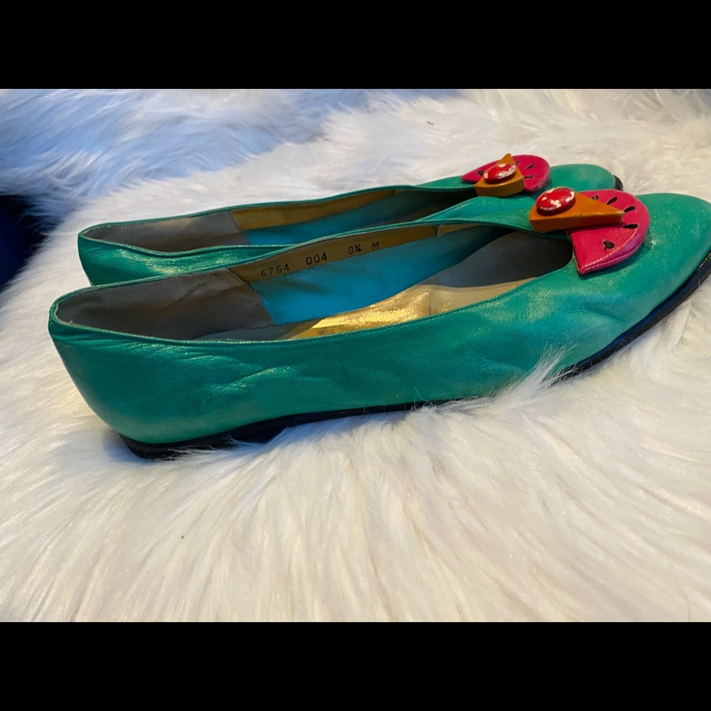 TWO CITY KIDS green watermelon flat shoes 8.5 M - Picture 6 of 12